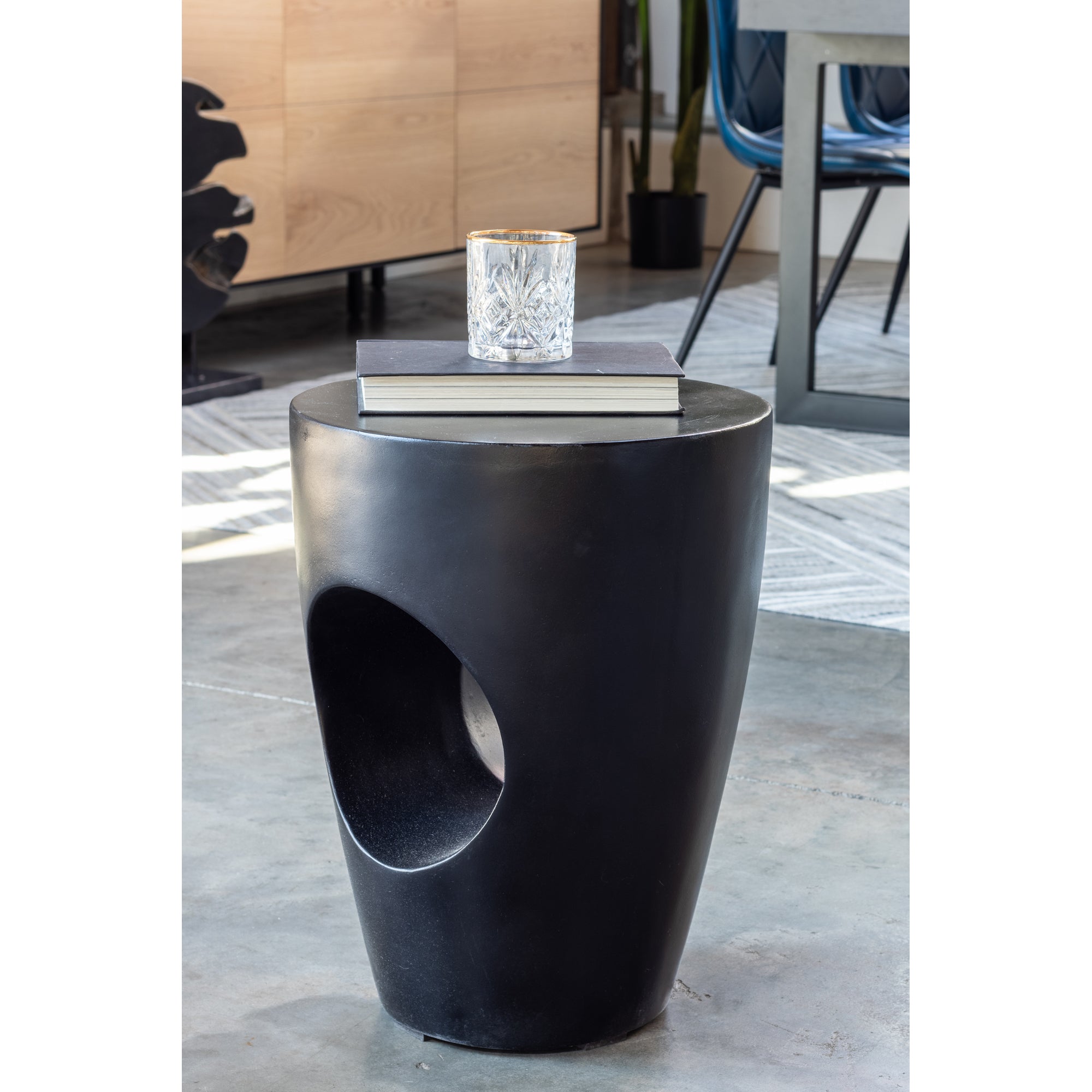 Aylard Black Outdoor Stool