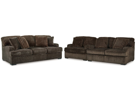 Aylesworth Chocolate Sofa, Loveseat and Oversized Chair - Ornate Home
