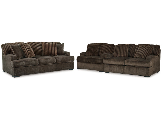 Aylesworth Chocolate Sofa, Loveseat and Oversized Chair - Ornate Home