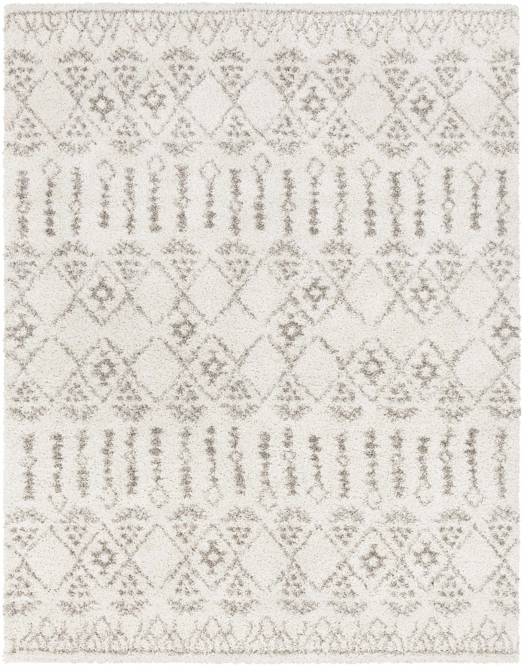 Aylett Beige Trellis Shag Rug - Clearance - Ornate Home