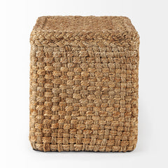 Aylin Brown 16.5" Square Jute Pouf - Ornate Home