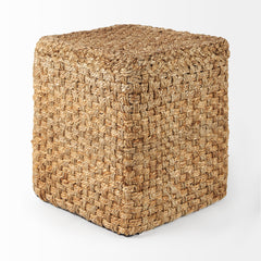 Aylin Brown 16.5" Square Jute Pouf - Ornate Home