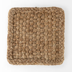Aylin Brown 16.5" Square Jute Pouf - Ornate Home