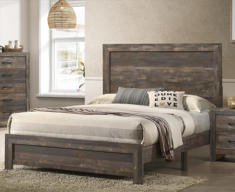 Aylsworth Dark Brown Queen Bed and 2 Nightstands - Ornate Home