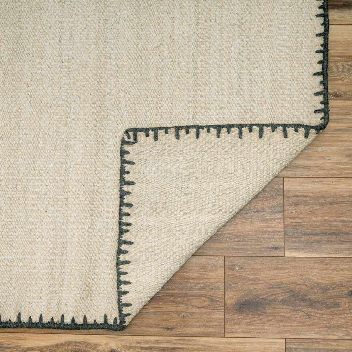 Ayumu Off White Hand Woven Wool Area Rug - Ornate Home