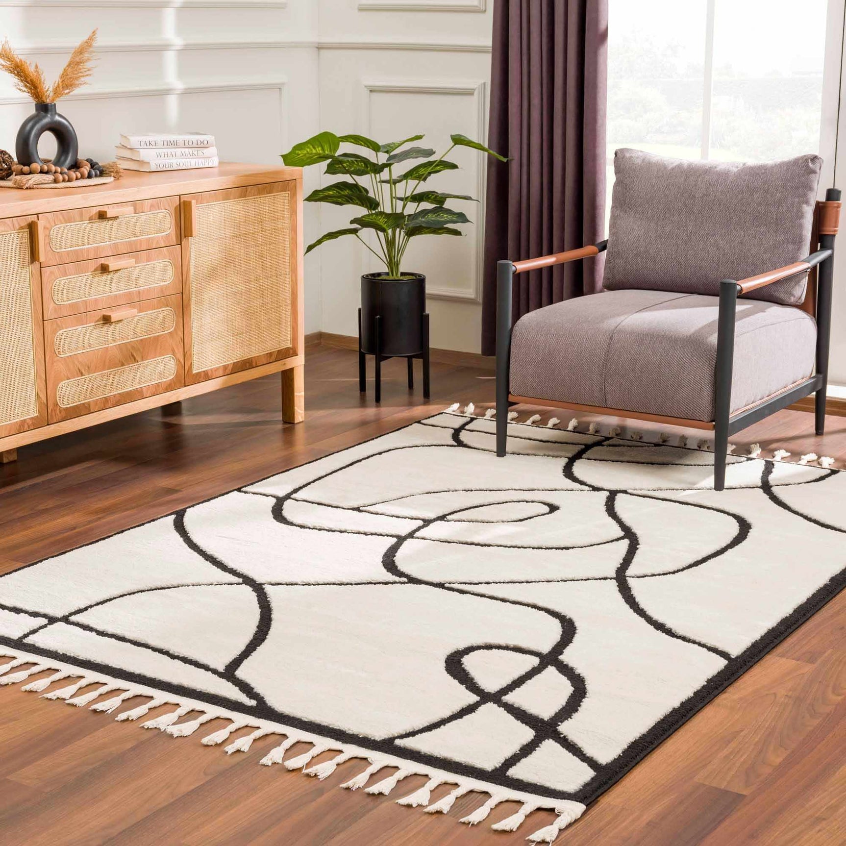 Azana Black & White Area Rug - Ornate Home