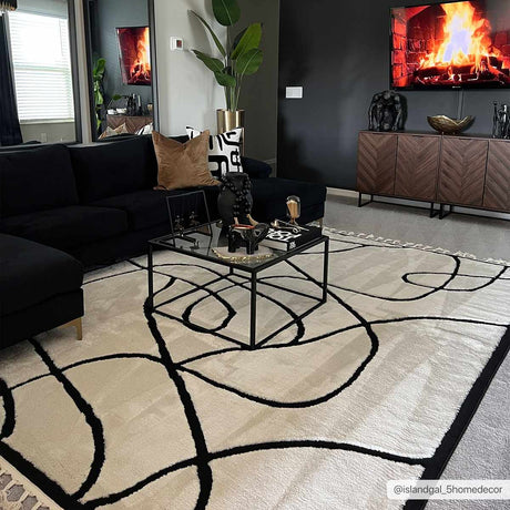 Azana Black & White Area Rug - Ornate Home