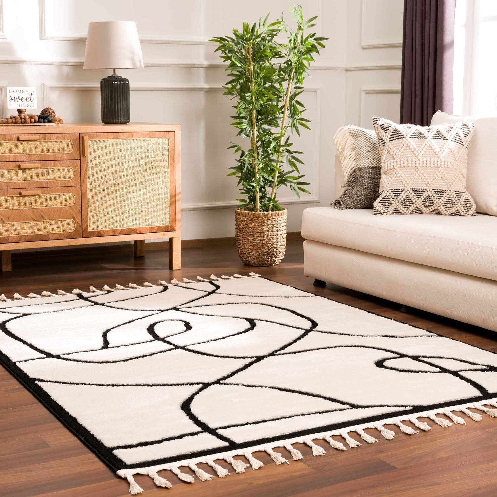 Azana Black & White Area Rug - Ornate Home