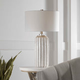 Azariah White Crackle Table Lamp - Ornate Home