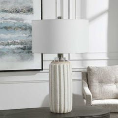 Azariah White Crackle Table Lamp - Ornate Home