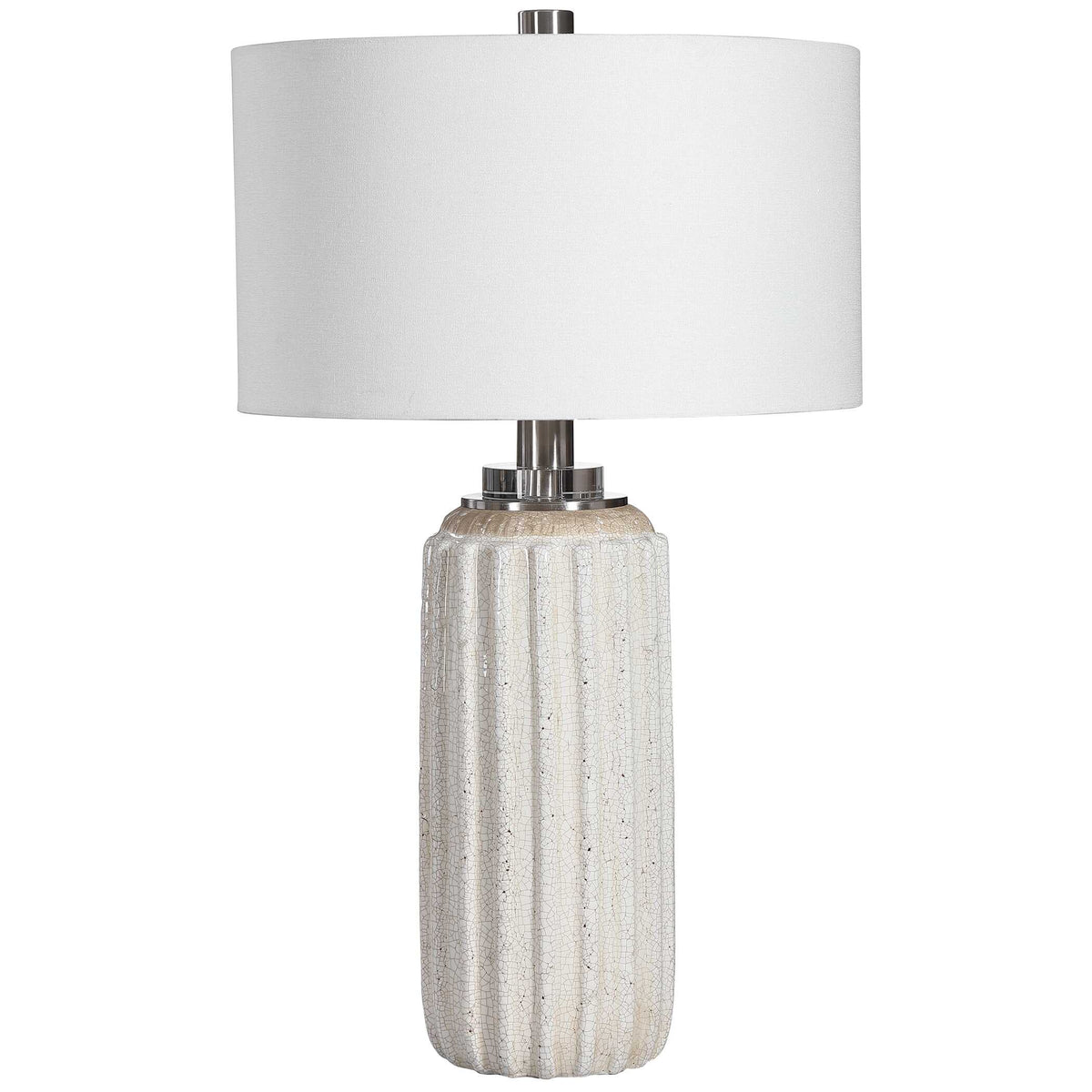Azariah White Crackle Table Lamp - Ornate Home