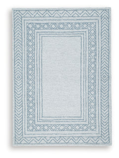 Azelhurst Blue/Ivory/Gray Medium Rug - Ornate Home