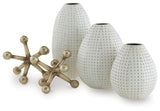 Azerton White/Gold Finish Accessory Set (Set of 5) (Online Special Price) - Ornate Home