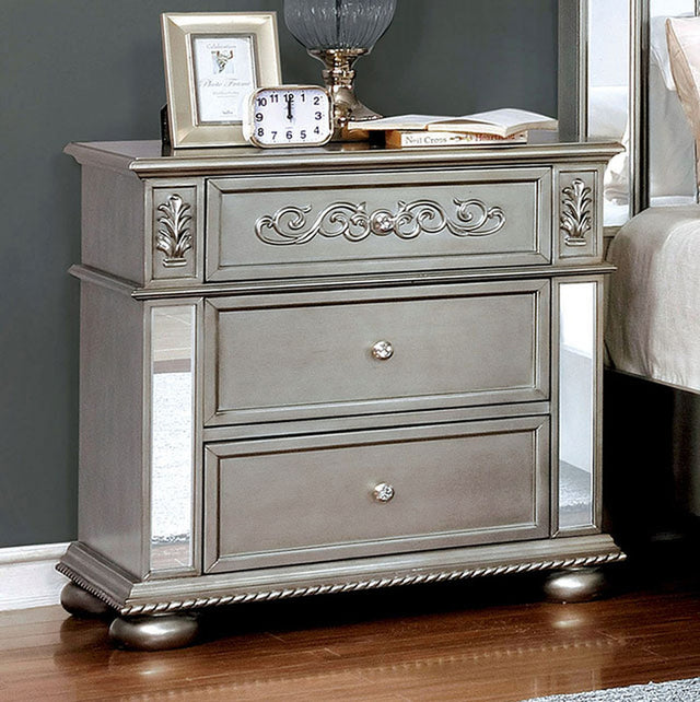 Azha Silver Nightstand - Ornate Home