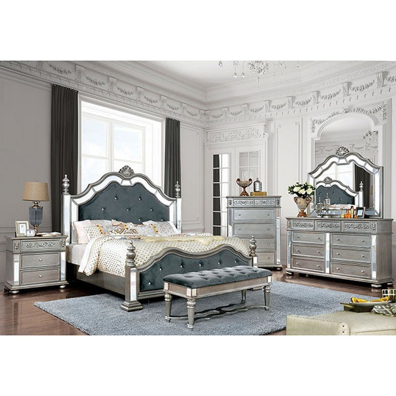 Azha Silver Nightstand - Ornate Home