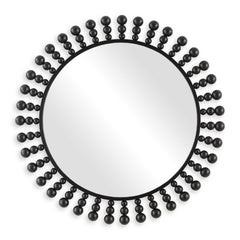 Aziel Black Round Mirror - Ornate Home