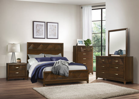 Aziel Walnut Queen Bed - Ornate Home