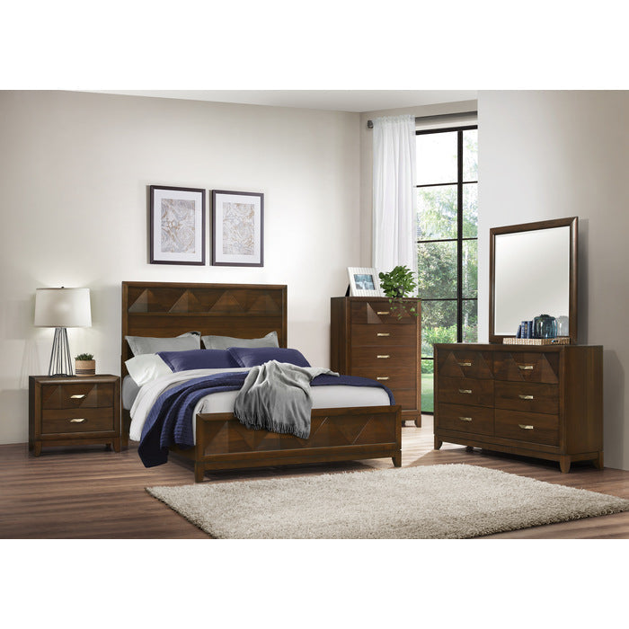 Aziel Walnut Queen Bed - Ornate Home
