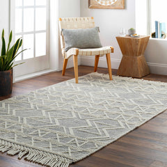 Aziel Wool Rug with Tassels - Clearance - Ornate Home