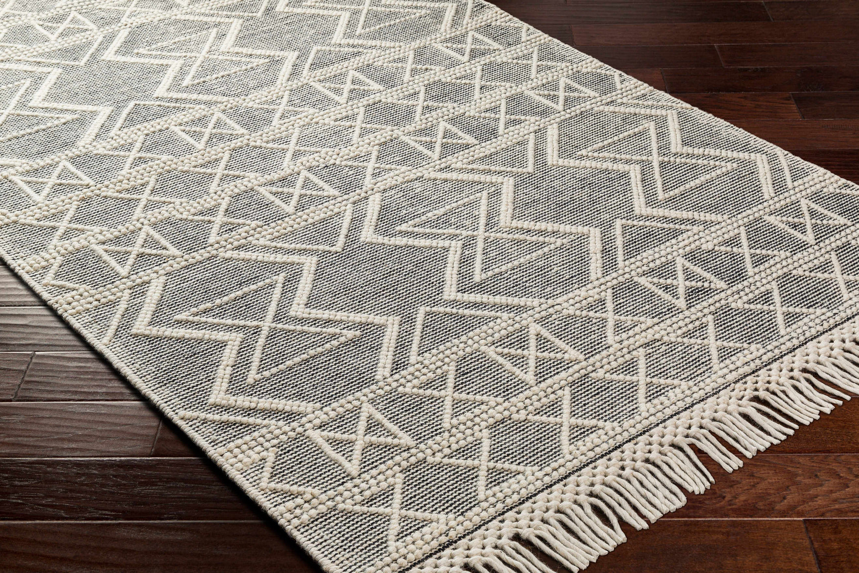 Aziel Wool Rug with Tassels - Clearance - Ornate Home