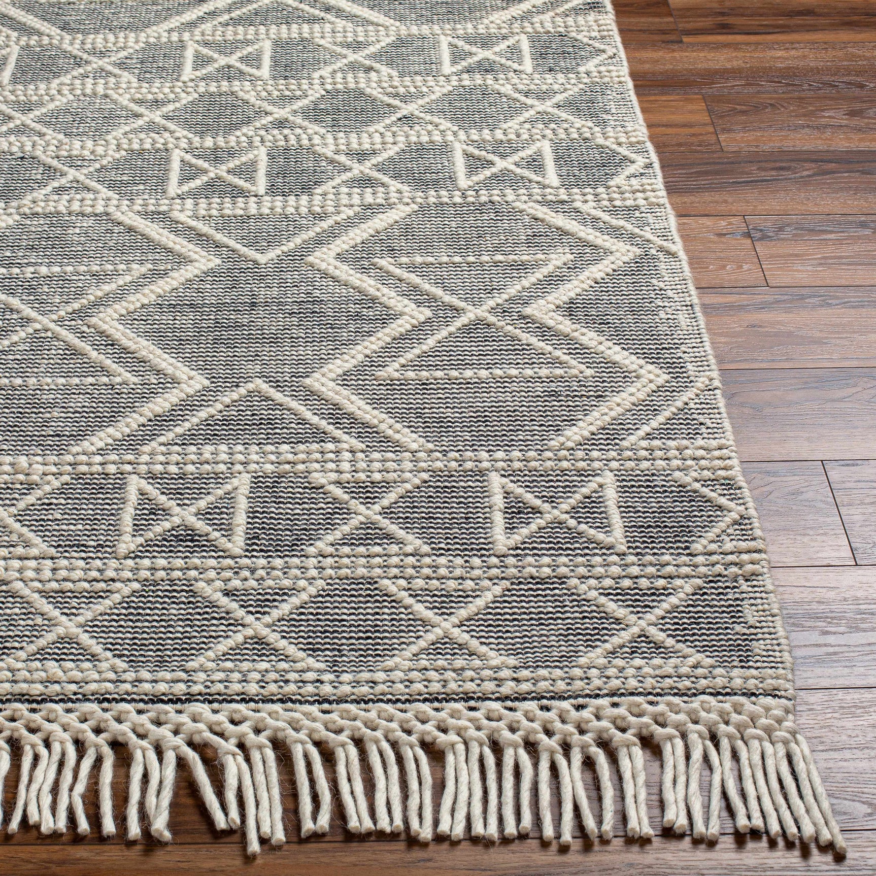 Aziel Wool Rug with Tassels - Clearance - Ornate Home