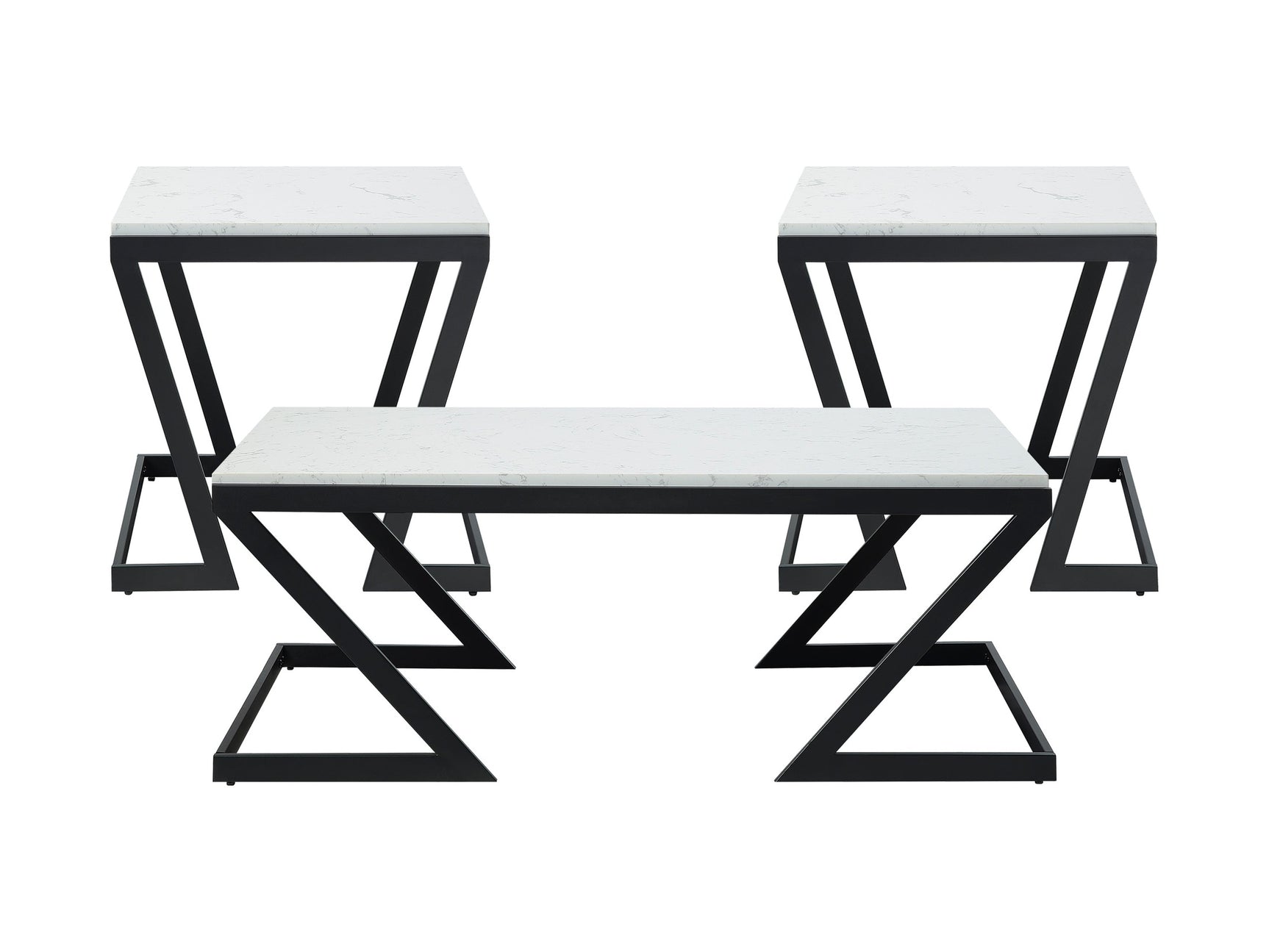 Azra White/Dark Gray 3-Piece Pack Occasional Set - Ornate Home