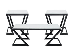 Azra White/Dark Gray 3-Piece Pack Occasional Set - Ornate Home