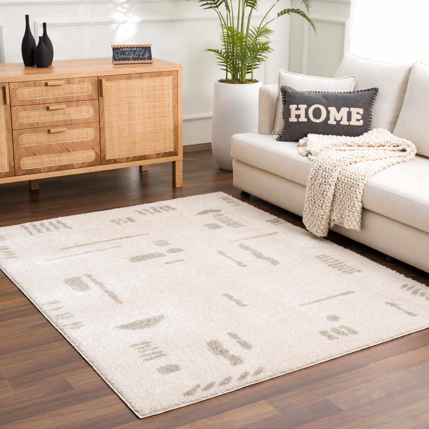 Azriel Gray Washable Area Rug - Ornate Home