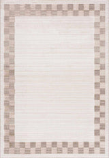 Azrika Beige Checkered Washable Rug - Clearance - Ornate Home