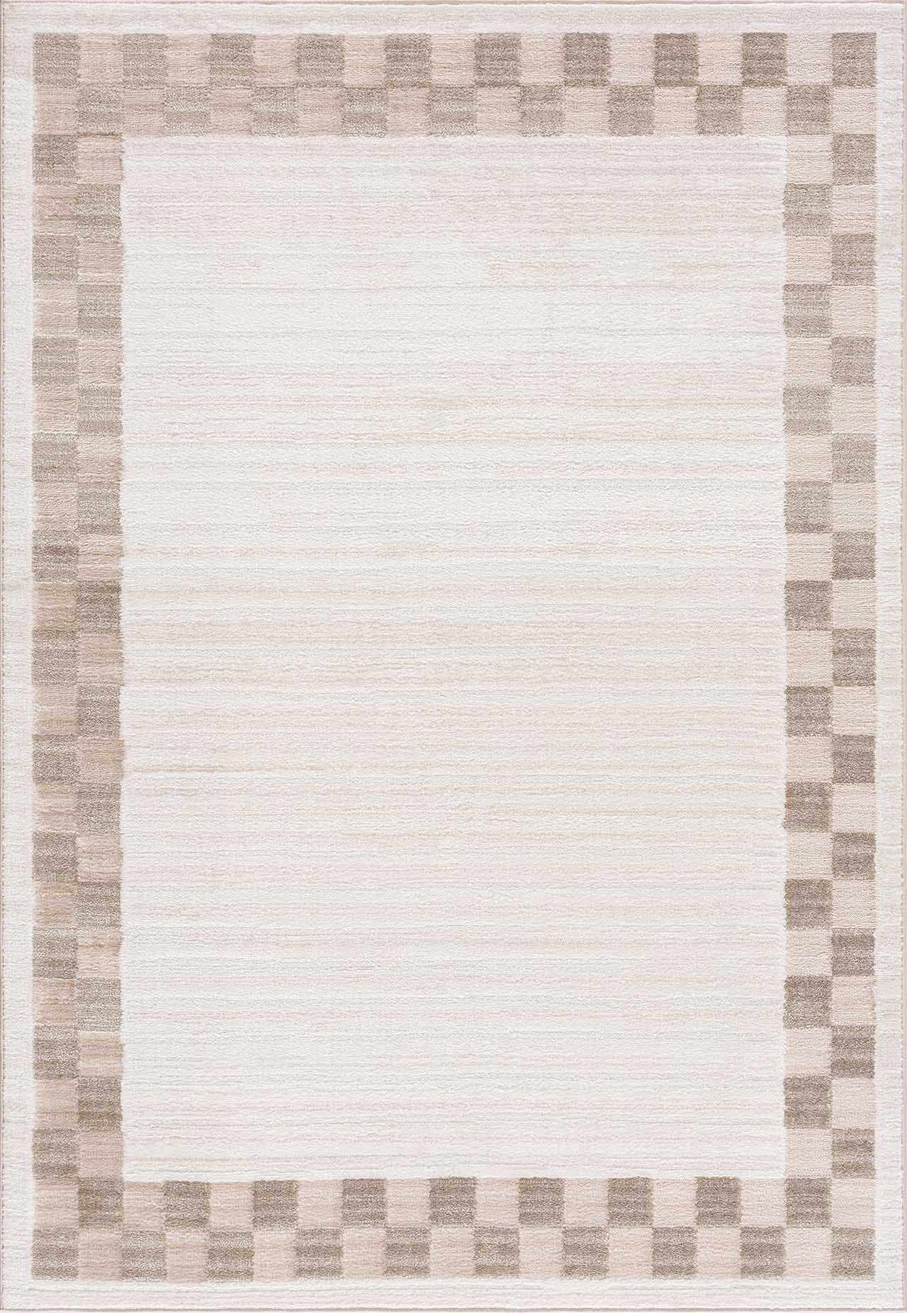Azrika Beige Checkered Washable Rug - Clearance - Ornate Home