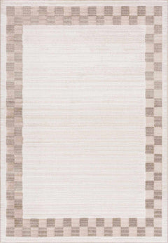 Azrika Beige Checkered Washable Rug - Clearance - Ornate Home