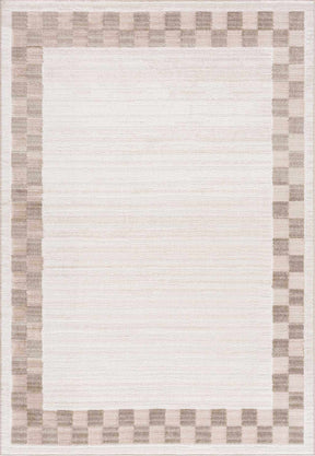 Azrika Beige Checkered Washable Rug - Clearance - Ornate Home
