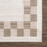 Azrika Beige Checkered Washable Rug - Clearance - Ornate Home