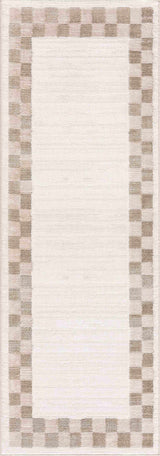 Azrika Beige Checkered Washable Rug - Clearance - Ornate Home