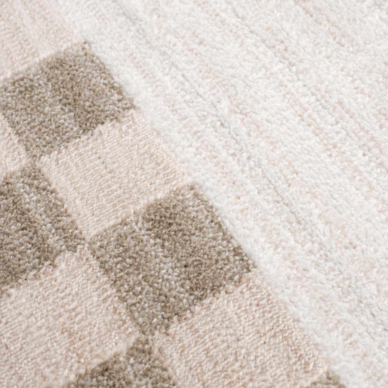 Azrika Beige Checkered Washable Rug - Clearance - Ornate Home