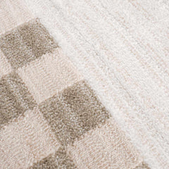 Azrika Beige Checkered Washable Rug - Clearance - Ornate Home
