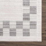 Azrika Gray Checkered Washable Rug - Clearance - Ornate Home