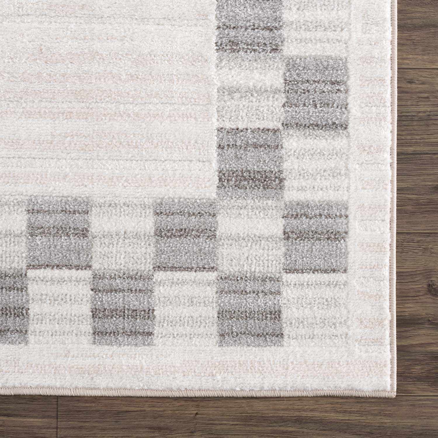 Azrika Gray Checkered Washable Rug - Clearance - Ornate Home