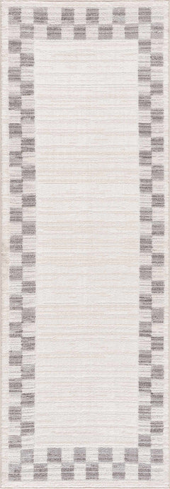 Azrika Gray Checkered Washable Rug - Clearance - Ornate Home
