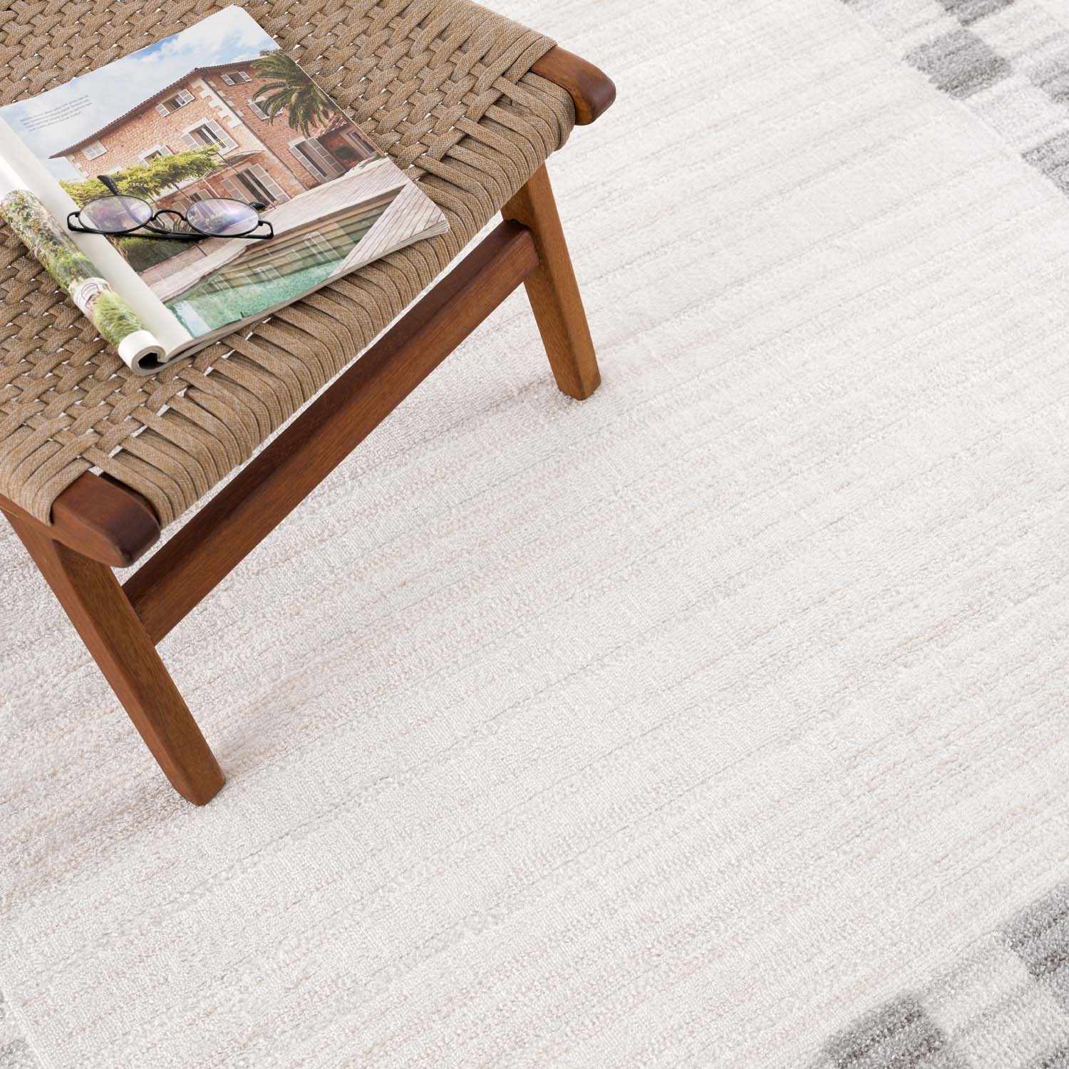 Azrika Gray Checkered Washable Rug - Clearance - Ornate Home