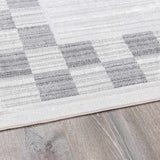 Azrika Gray Checkered Washable Rug - Clearance - Ornate Home