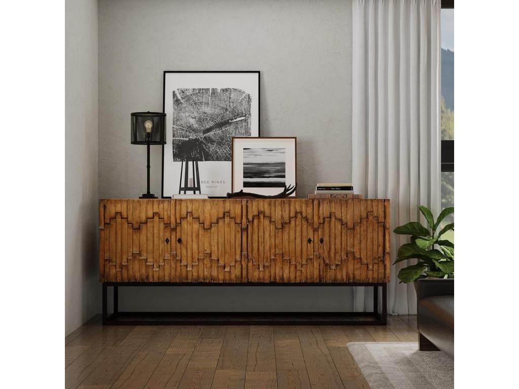 Aztec Brown Sideboard On Stand - Ornate Home