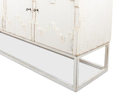 Aztec White Sideboard On Stand - Ornate Home