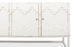 Aztec White Sideboard On Stand - Ornate Home