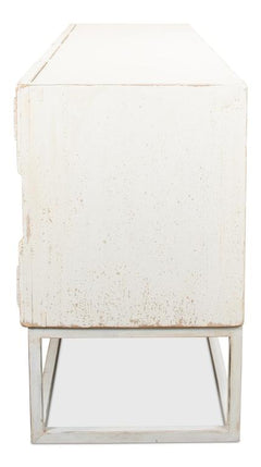 Aztec White Sideboard On Stand - Ornate Home