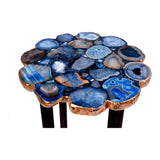 Azul Blue Agate Accent Table - Ornate Home