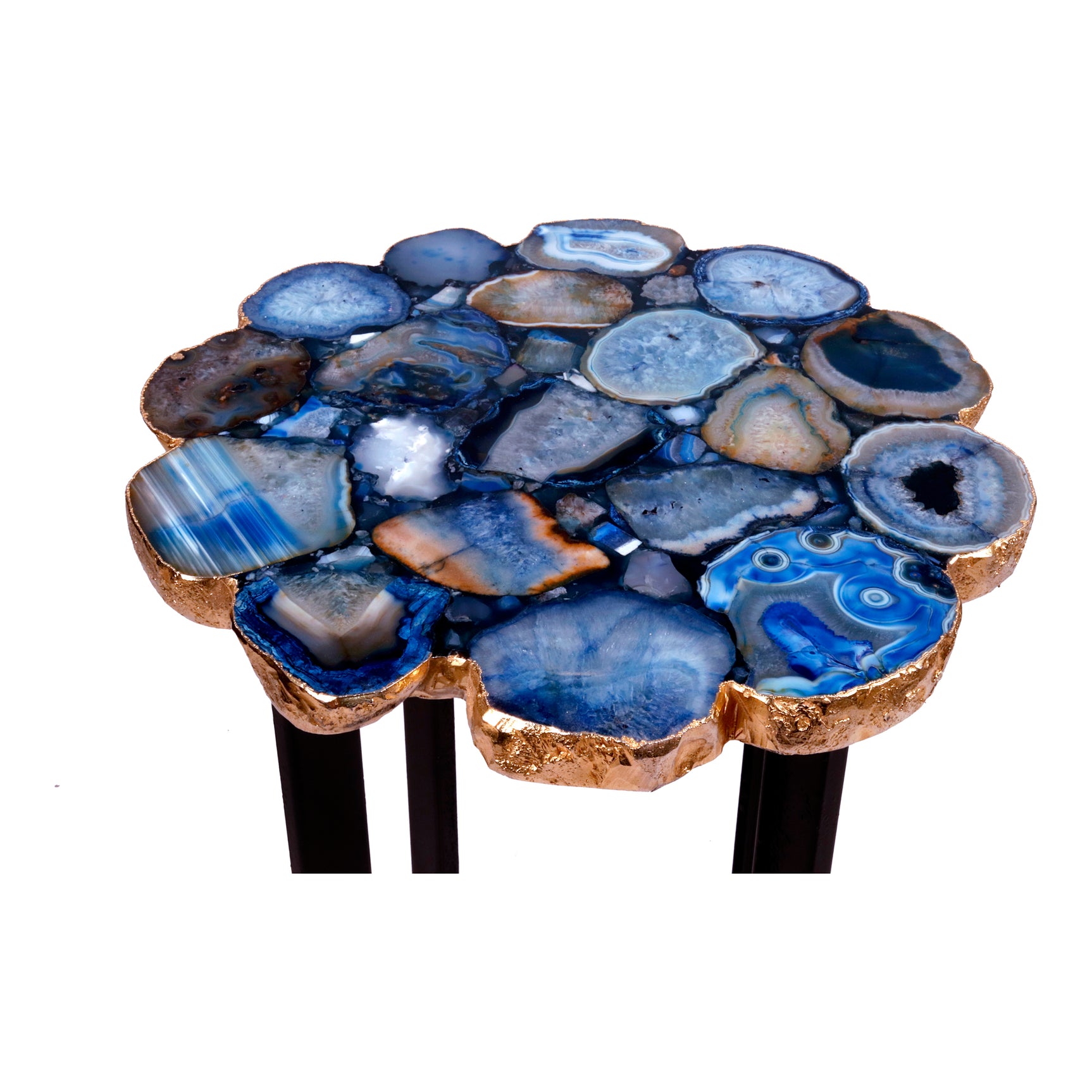 Azul Blue Agate Accent Table - Ornate Home