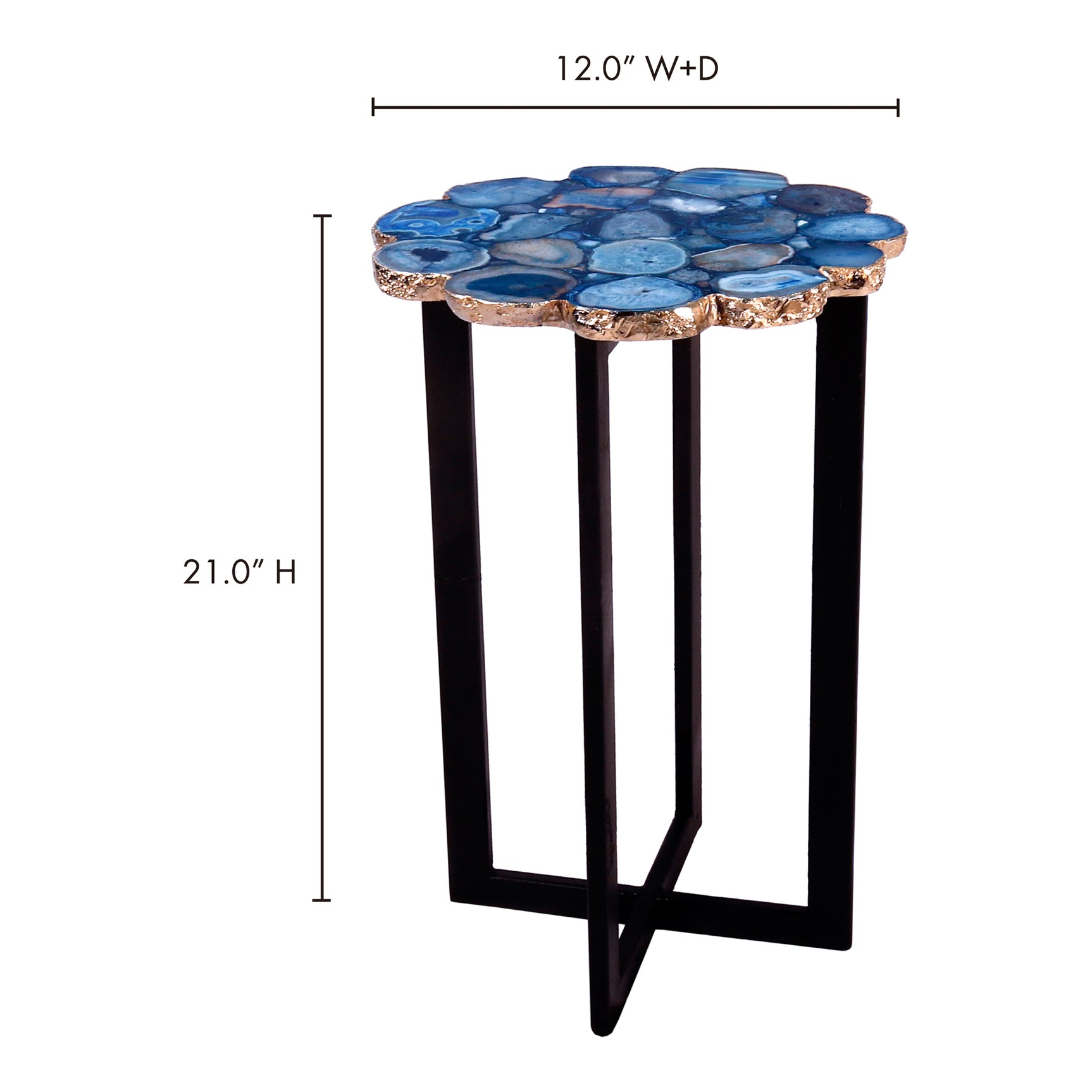 Azul Blue Agate Accent Table - Ornate Home