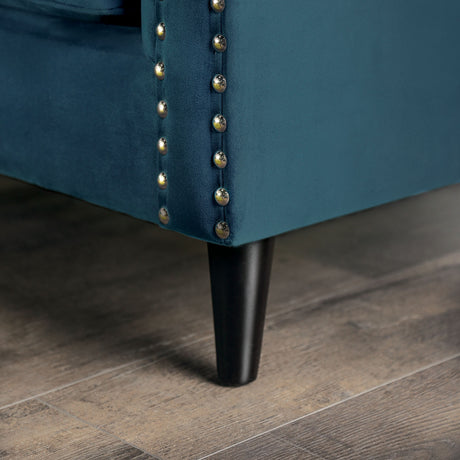 Azuletti Dark Teal/Apple Green Loveseat - Ornate Home