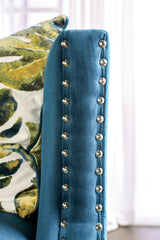 Azuletti Dark Teal/Apple Green Loveseat - Ornate Home